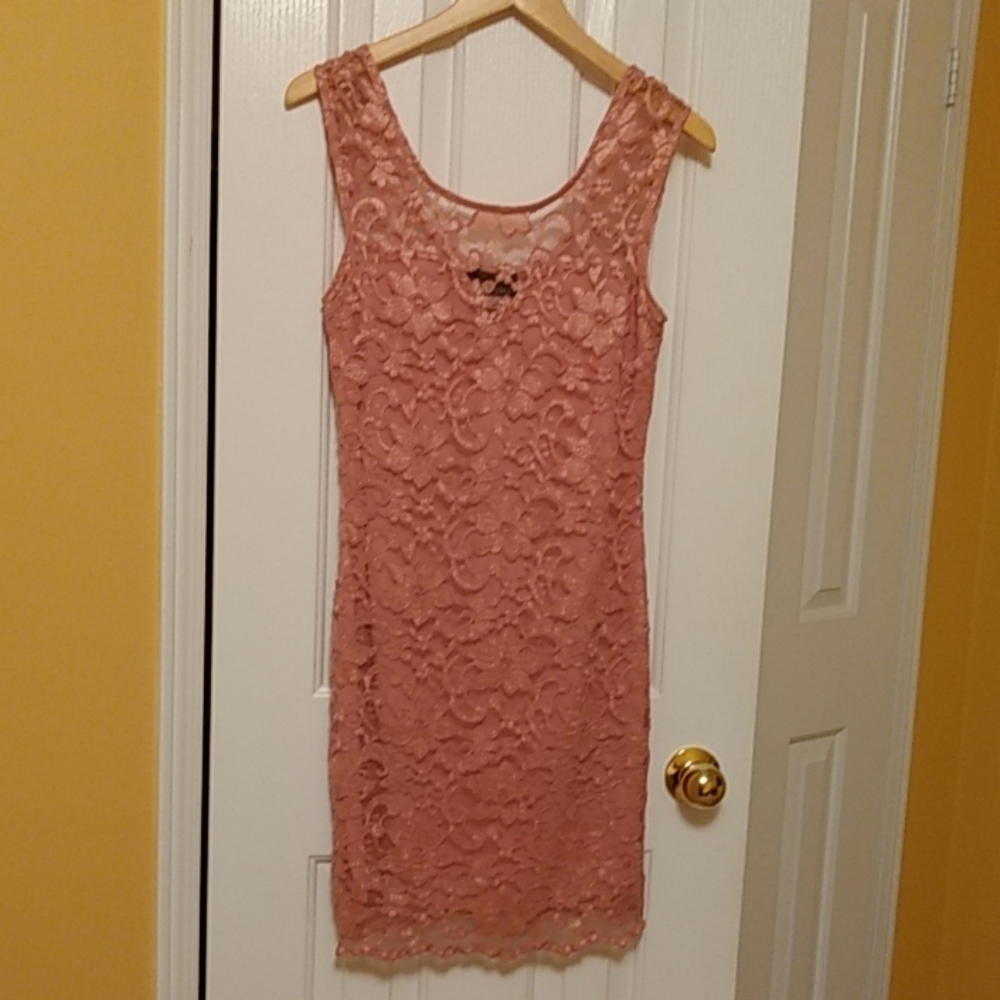 Cynthia Rowley pink lace bodycon dress - Large